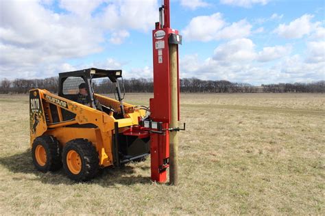 skid steer post driver hookups|skid steer mounted post drivers.